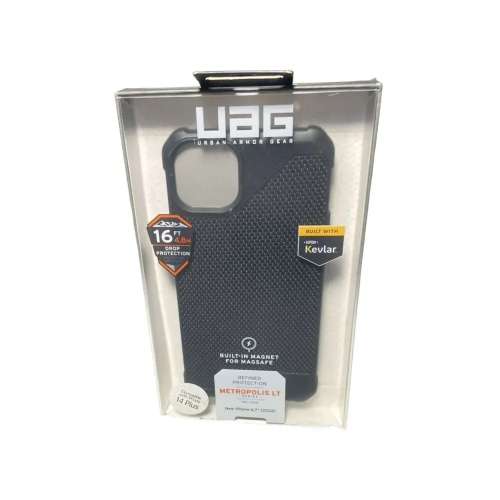 UAG Metropolis Rugged iPhone 14 Plus MagSafe Case Black Protective Cover NEW